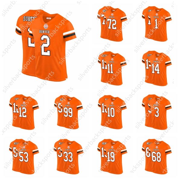 2 Patrick Surtain II 7 Elway Football Jersey 10 Bo Nix 18 Peyton Manning Marvin Mims Jr Mens Women Youth Custom Any Name Number