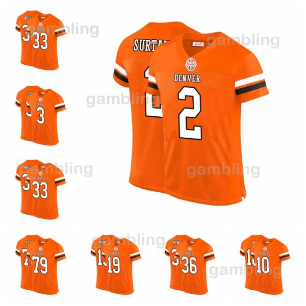 2 Patrick Surtain II 7 Elway Football Jersey 10 Bo Nix 18 Peyton Manning Marvin Mims Jr Mens Women Youth Custom Any Name Number