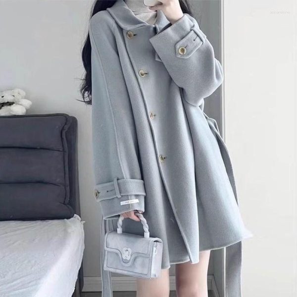 Women's Wool Clearance To Pick Up Leaks - Hepburn Wind Coat Autumn And Winter 2024 Korean Student Small