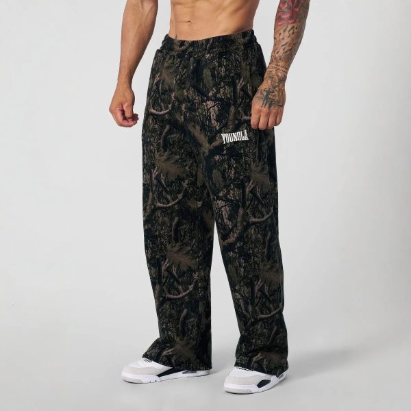 YOUNG LA American Fashion Casual Pants Digital Camo Printed Straight Leg Pants Sports Loose Wide Leg Pants 241017