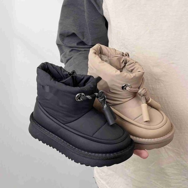 Boots Childrens Snow Boots 2024 Winter New Boys Non-slip Waterproof Cotton Boots Girls Cashmere Thick Cotton Warm Shoes Y251126