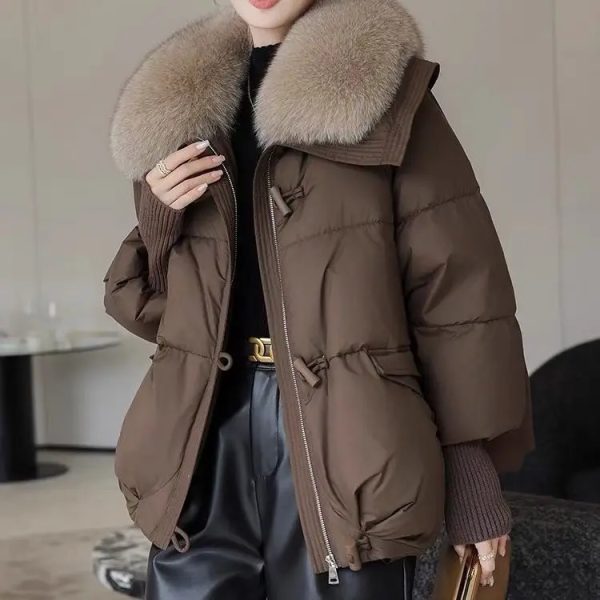 Winter Warm Goose Down Jackets Natural Real Fox Fur Collar Puffer Women Thick Female Streetwear Coats XK28 241018