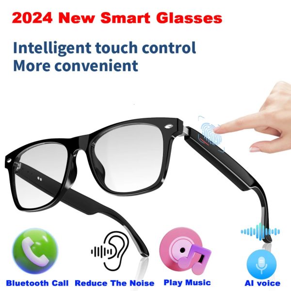 2024 Smart Glasses Wireless Bluetooth Sunglasses Microphone Ser Touch and Voice Assistant Compatible Glasses 241019