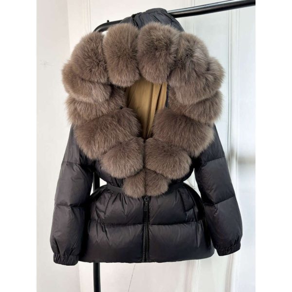 2024 New Fashion Winter Puffer Down Jacket Women Real Fox Fur Hooded Thick Warm 90% White Duck Down Coat Female Waterproof Parka