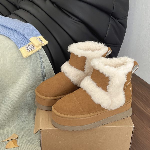 Women's Winter Anti Slip Plush Thick Short Tube Thick Sole Warm Snow Boots