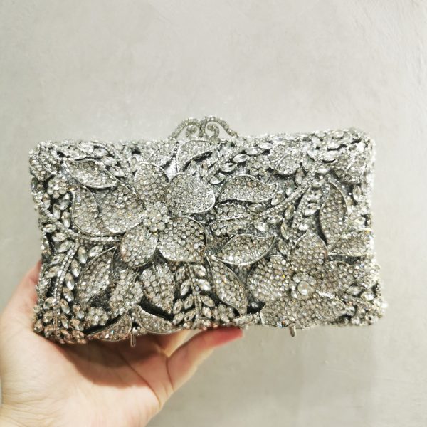 XIYUAN New Arrival Woman Sier Gold Dia Evening Bag Wer Crystal Birthday Party Handbag Wedding Bridal Gala Ral Purse