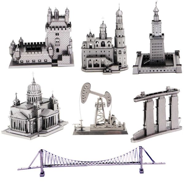 World Architecture II 3D Metal Puzzle model DIY Laser Cut Jigsaw Model For Adult kid Educational Toys Desktop decoration LX241024