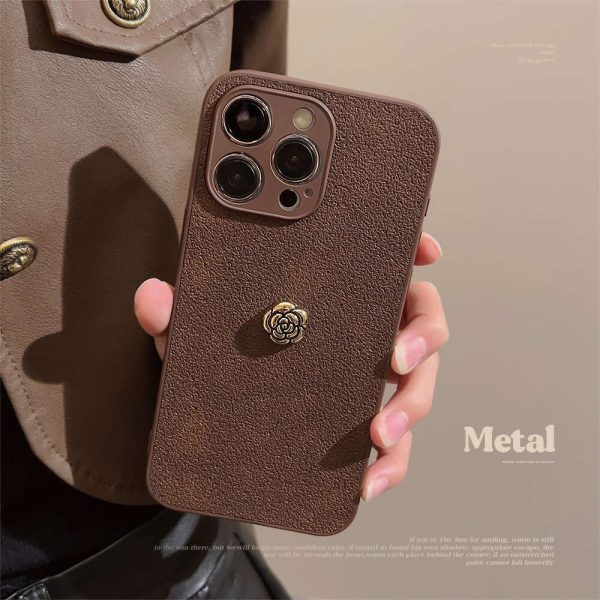 Xiaoxiangfeng 3D Camellia Suitable for iPhone 13 Apple Phone Case 14 promax Light Luxury 11 Leather 15 Winter