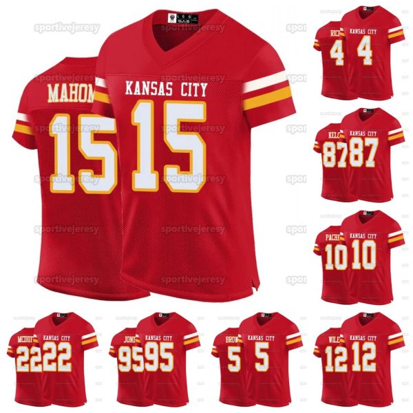 15 Patrick Mahomes Travis Kelce Harrison Butker Football Jersey Rashee Rice Chris Jones Nick Bolton Isiah Pacheco Trent McDuffie Xavier Karlaftis Kelce