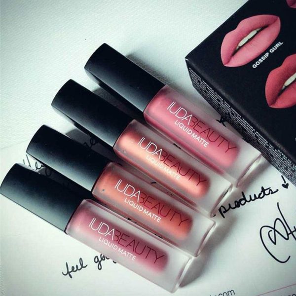 4Pcs Lipstick Set Matte Gloss Waterproof Glaze Tint Non-Stick Non-Fading Lips Huda Makeup Cosmetic Lip Care