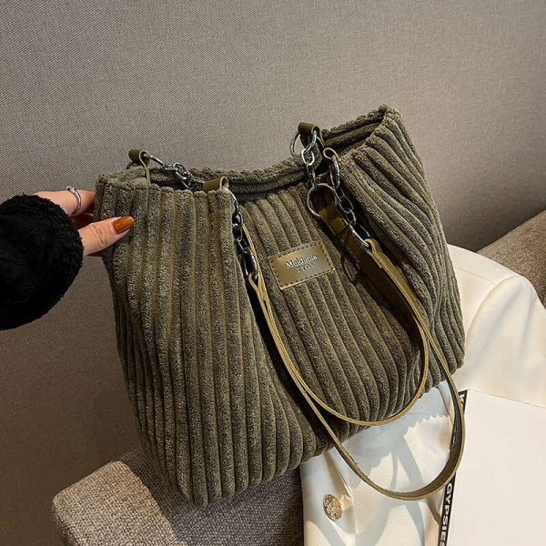 tote Big design 2025 winter softcorduroy handbags for women Fashion trend Shoulder Messenger Bags Shopper bag wallet