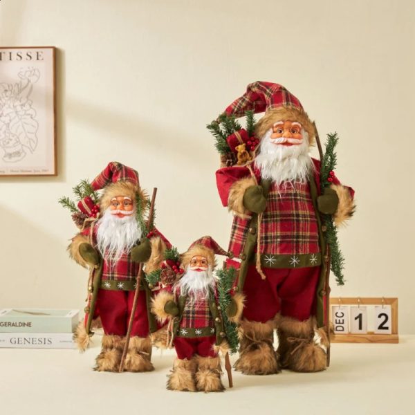 60cm Big Santa Claus Dolls Xmas Pendants Merry Christmas Tree Decor for Home Kids Naviidad Presents Noel Gifts Natal 241021