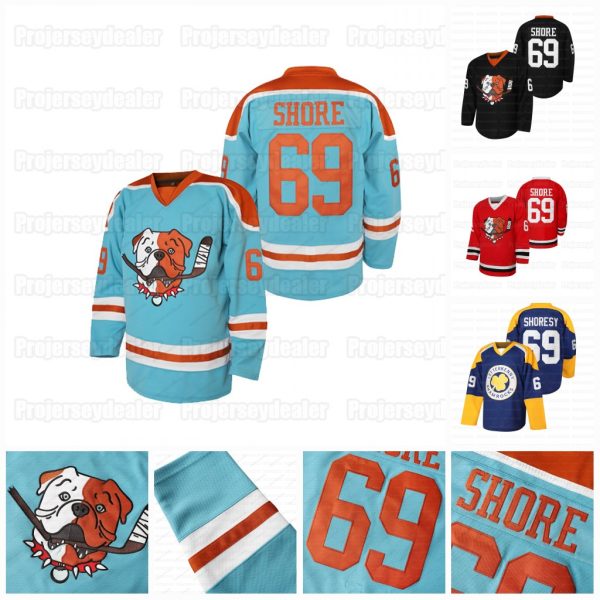 #69 Shoresy Sudbury Blueberry Hockey Stitched Name And Number Light Blue Red Black