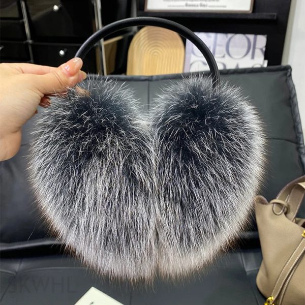 Winter Real Fur Earmuffs for Women Natural Scarves Dual use Genuine Warmer Plush EarMuff Outdoor Solid Scarf 241028