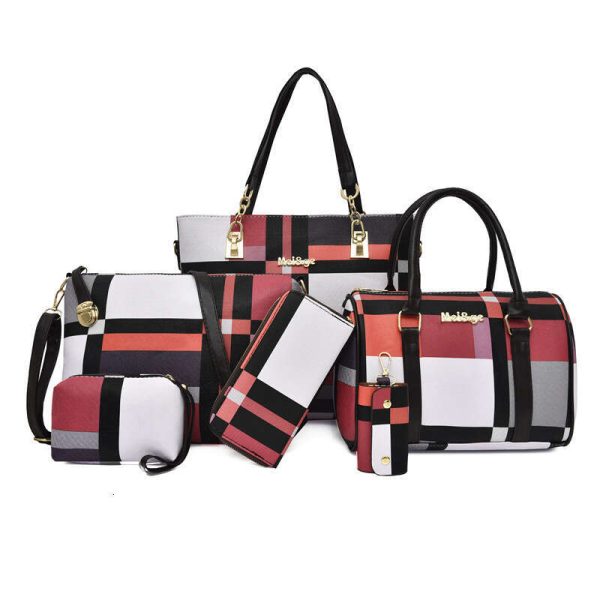 2024 New Fashion Single Shoulder Diagonal Straddle Six Piece Set Mother Large Capacity Women's Bag