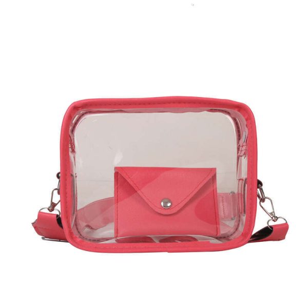 2023 New Broadband Women's Crossbody Fashionable and Leisure Small Fresh One Shoulder Letter Envelope Transparent Jelly Bag