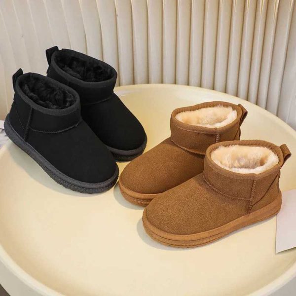 Boots Children Snow Boots Boys Girls Big Kids Autumn Winter Warm Thermal Thick Plush Cotton Ankle Boots 2024 New Classic Size 26-37 Y241029VLUE