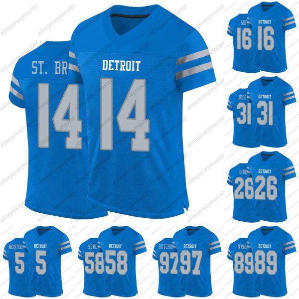 14 St. Brown 26 Gibbs 16 Goff City Edition Football Jersey 5 Montgomery 31 Joseph 58 Sewell 89 87 LaPorta Wright Customized Jerseys For Men Women Youth