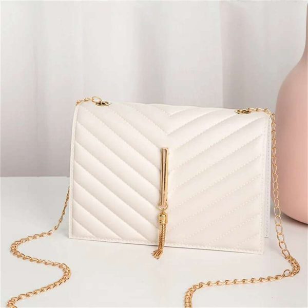 Women Trend Crossbody Fashion V Pattern Lattice Small Shoulder Bag