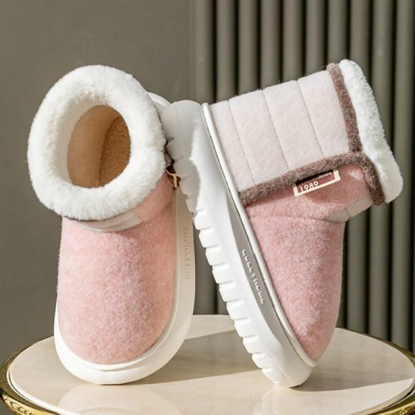 Winter Furry Womens Snow Boots 2024 Warm Thicken Plush Platform Windproof High Top Light Non-slip Casual Couple Cotton Shoes