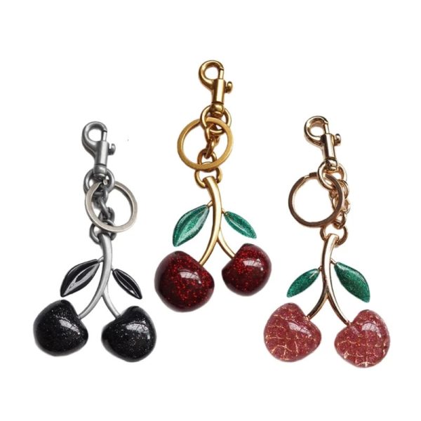 Trendy Cherrys keychain charm and sturdy alloy suitable for car keys and bags 241031