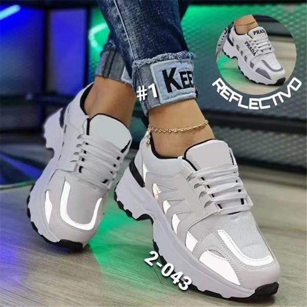 White Women Vulcanize Plus Size 36-43 Female Platform Running Sneakers Ladies Black Casual Shoes 7e2d