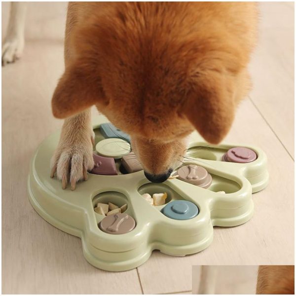 Toys Dog Chews Pet Puzzle Interactive Slow Feeder Food Dispenser Non Slip Bowl For Pressure Relieving Training Supplies 221007 Drop Dhciw