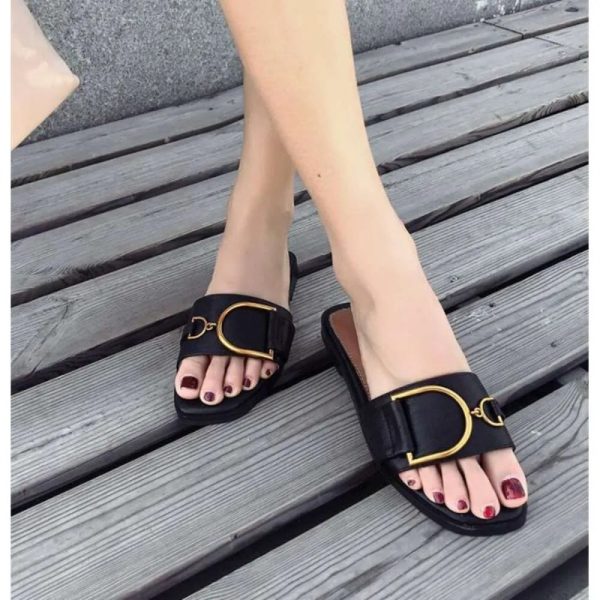 Wholesale 2024 Summer Outdoor Women Shoes Famous Designer Brand Female Heels Sandals Fashion Slipper for Lady