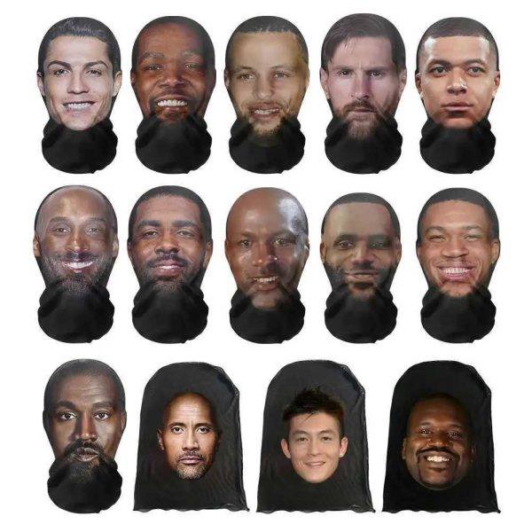 3D Mask Balaclava Hat Facial Performance Imitation Hoax Head Gear Seamless Kanye Facial Mask Celebrity Facial Hip Hop Hat Y241104