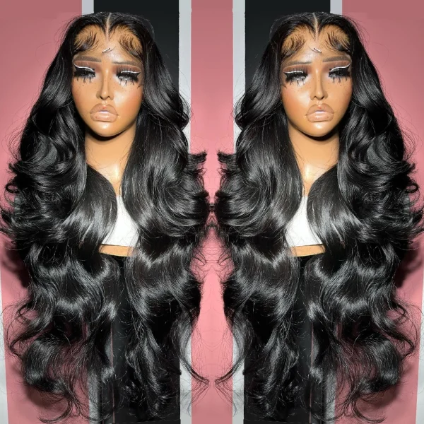 40 Inch Peruvian Hair Body Wave 13x4 HD Lace Frontal Wig Human Hair Water Wave Glueless Pre Plucked Lace Front Wig for Woman