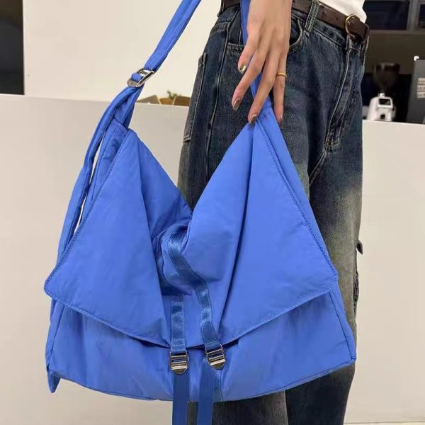 Weizhou Casual Nylon Big Flap Women Shoulder Bags Simple Lady Handbags Large Capacity Tote Bag Girls Shopper Purses For College