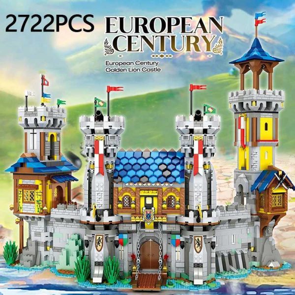 Blocks 2722PCS Medieval Castle Building Blocks Model European Style City View MOC Bricks Toys Creative Desktop Decoration Toys For KidsY241106M9LH