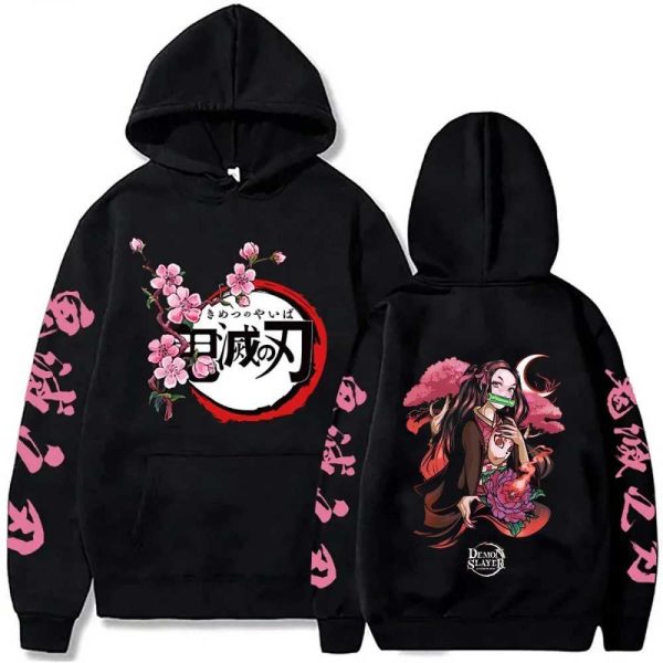 2024 Harajuku Demon Slayer Plus Size Hoodie Kamado Nezuko Graphic Print Women Sweatshirts Long Sleeve Fashion Female StreetwearXJ241107