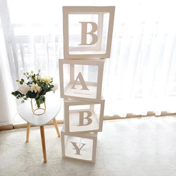 25cm BABY Letter Box Balloon Boxes Baby Shower Boy Girl 1st Birthday Party Decoration Kids Babyshower Gender Reveal Party Decor 241108