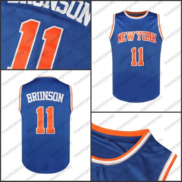 11 BRUNSON Men's Basketball Jersey Sweatshirt - Embroidered Movie Mesh Sleeveless Stitched Spot Goods Jerseys Breathable Slight Stretch Polyester