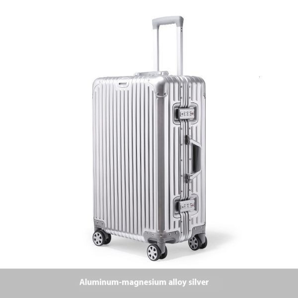 20'', 22'', 24'', 26'', 29'' Aluminum-Magnesium Alloy Spinner Suitcase for Travel, Unisex Spinner Suitcase with Password Lock