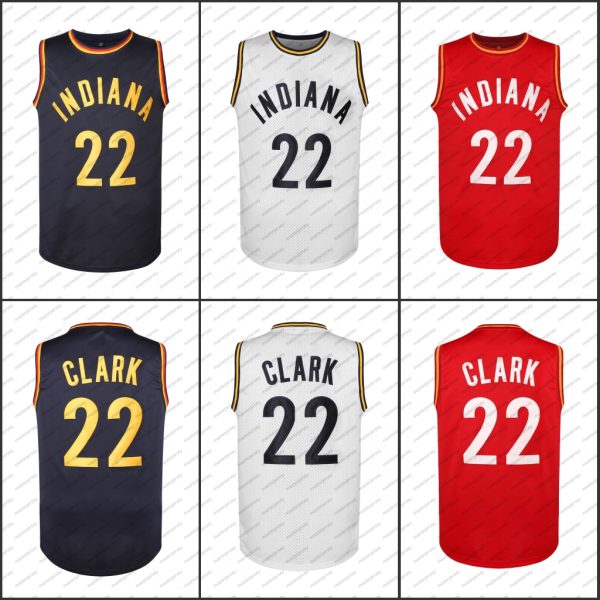 #22 CLARK INDIANA Men's Basketball Jersey Sweatshirt - Embroidered Movie Mesh Letters & Numbers, Crew Neck Sleeveless Training Vest, Loose Fit Athletic Tops for Outdoor