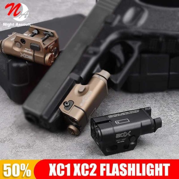 Tactical SF Weapon Gun Light Metal Sur XC1 XC2 Pistol Hunting D for Glock 17 18 19 22MINI Flashlight Reconnaissance Light W241112