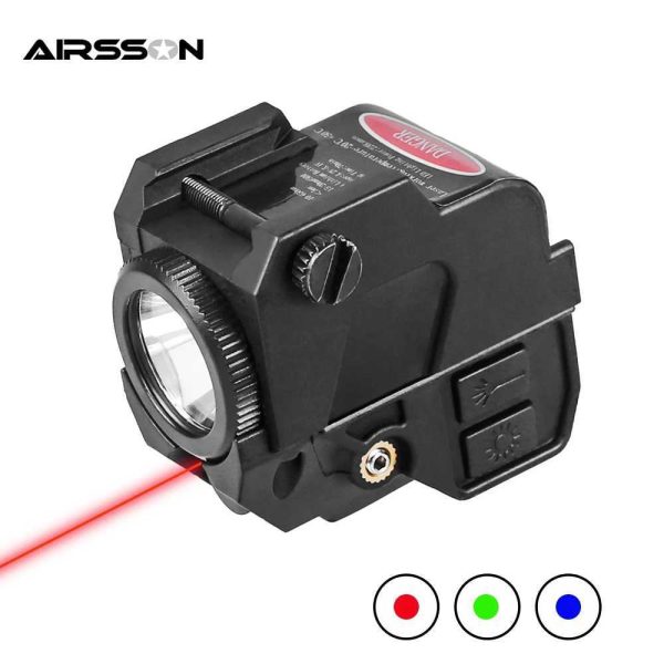 Tactical weapon gun light laser combination red green blue laser gun light charging D flashlight for Picatinny rail W241112