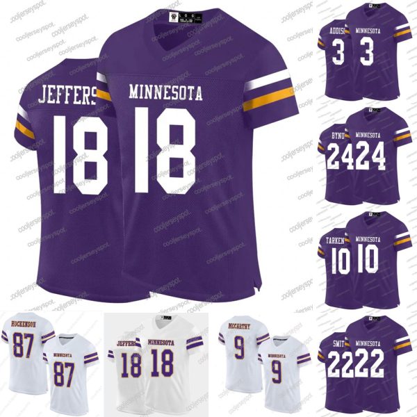 Aaron Jones Justin Jefferson Smith 2024-25 Jersey Addison TJ Hockenson J.J. McCarthy Randy Moss Embroidery Football Jerseys Mens/Youth Stitched Jerseys