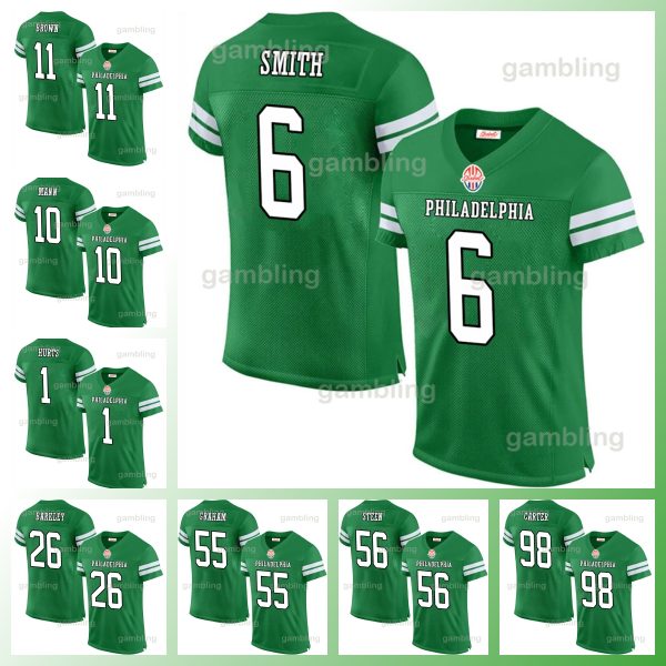 26 Saquon 11 Kelly 2024 Custom Football Jersey Brown Carter DeVonta Smith Jason Kelce Kenny Pickett Cooper DeJean Huff Lane Johnson Mailata Goedert Men/Youth