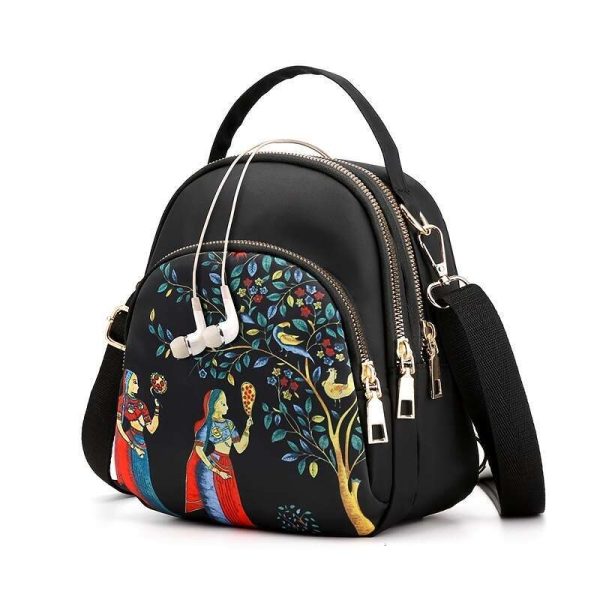 Trendy Fashion Print Crossbody Bag Stylish Multi-Zipper Sg with Adjustable Strap - Perfect for Casual Everyday Style