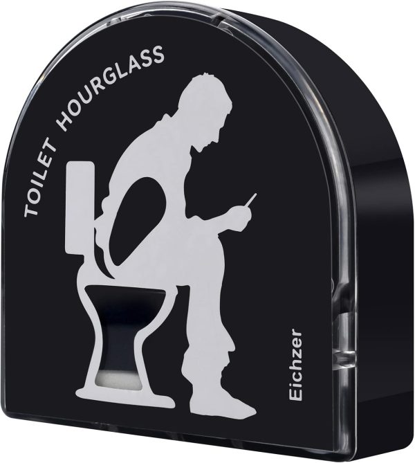 Toilet Hourglass, Premium Bathroom Timer Sand Glass About 5 Minutes, Funny Gag Gift for Men, Husband, Dad, Fathers Day, Birthday, Christmas Stocking Stuffer