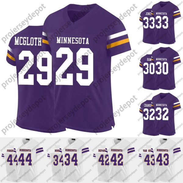 2024/25 Mens Youth Lady 29 McGlothern 30 Ham 32 Chandler 33 Jones 34 Muse 42 DePaola 43 Van Ginkel 44 Foreman Stitched Embroidery Custom Football Jerseys