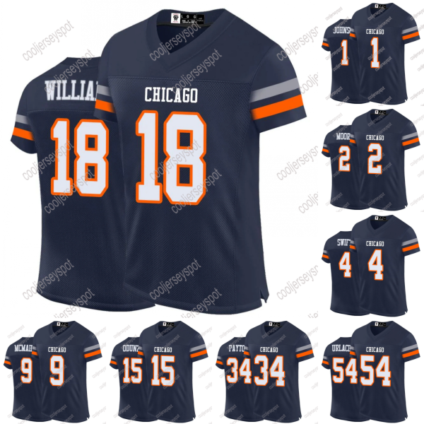 18 Williams 2024 Jerseys Rome Odunze Moore Jaquan Brisker Darnell Wright Cole Kmet Devin Hester Walter Payton Montez Sweat Keenan Allen D'Andre Swift