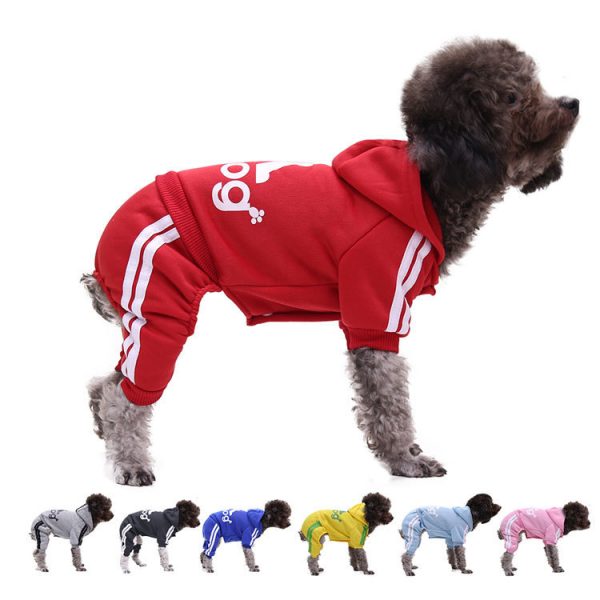 A variety of dog clothes four-foot hoodie button pet clothes pet supplies cat clothes autumn and winter new high quality clothing wholesale