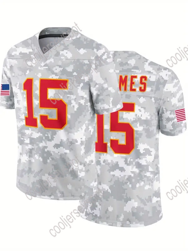 # 15 Mahomes #87 Travis Kelce Camo 2024 Salute to Service Football Jersey Custom Any Name Number S-XXXL Mens Womens Youth 8569341