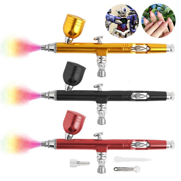 0m Dual Action Airbrush 7cc Fluid Cups Quick Remove Air brush Cap n Gravity Feed Set for Model Cake Art 241121