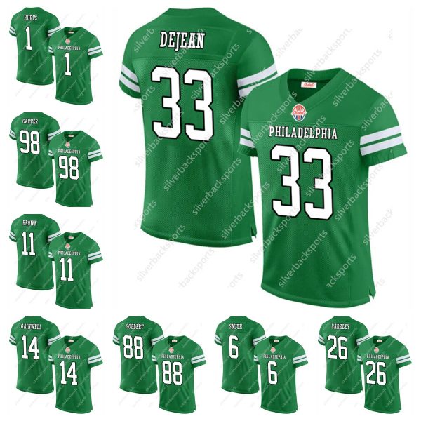 2024 Jalen Hurt Kelly 26 Saquon Barkley Green Custom Football Jersey Brown Carter DeVonta Smith Jason Kelce Kenny Pickett Cooper DeJean Huff Lane Johnson Men/Youth