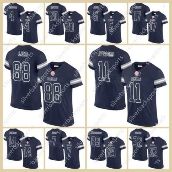 2024 Men/Kids Football Jersey 54 Jaylon Smith 88 Cee DeeLamb 11 Micah Parsons 19 Amari Cooper 90 Demarcus Lawrence navy American game jersey Wholesale Custom Stitched